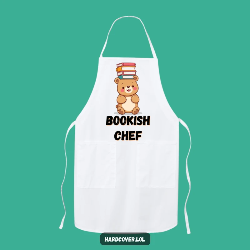 Funny Bear Books Apron: Culinary Charm for Humorous Bookish Cooks