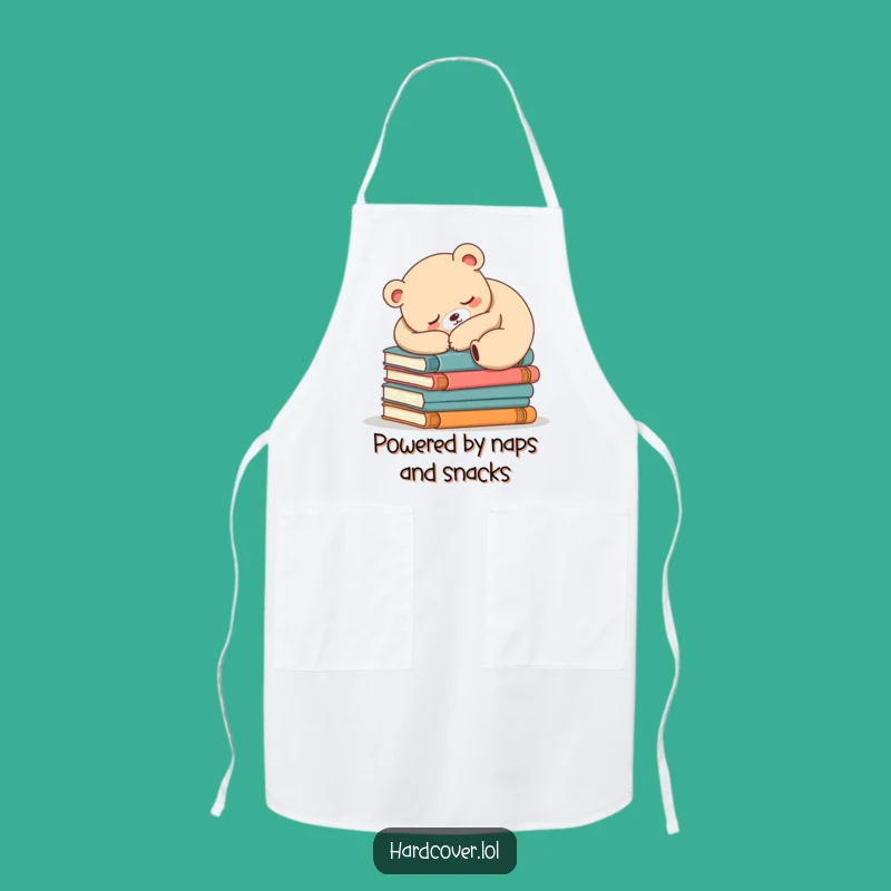 Funny Sleepy Bear Kitchen Apron - Cozy Chef Gift for Book Lovers