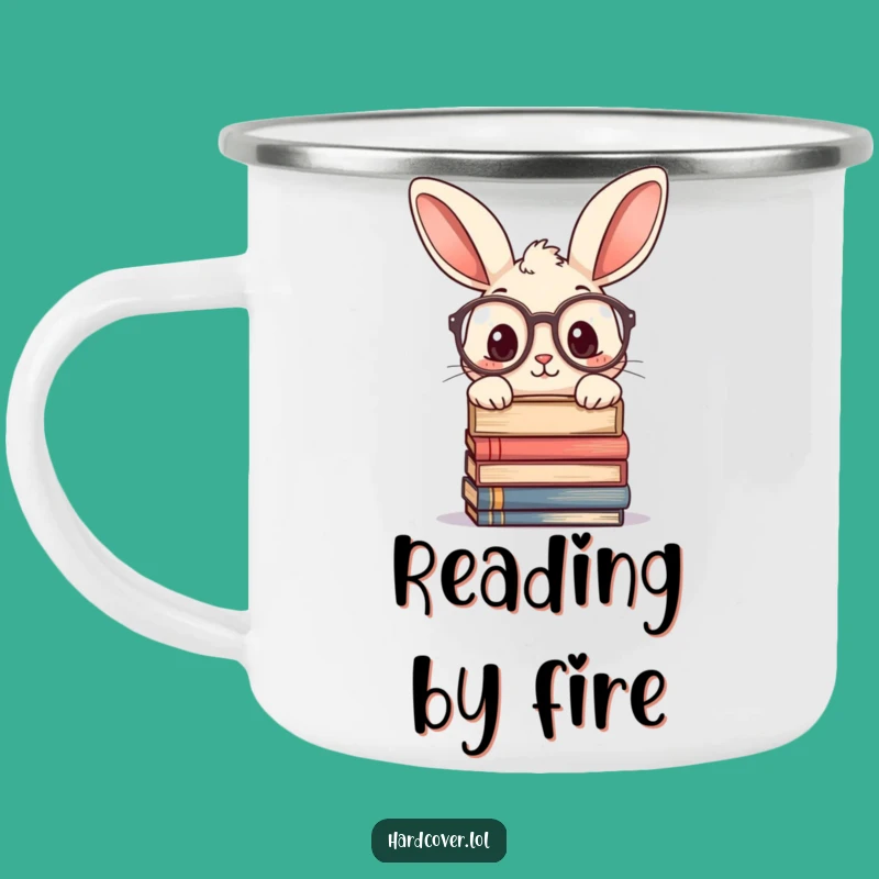 Funny Curious Rabbit Glasses Camping Mug - Outdoor Reader Drinkware