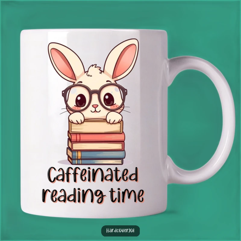 Funny Curious Rabbit Glasses Mug - Bookworm Character Gift