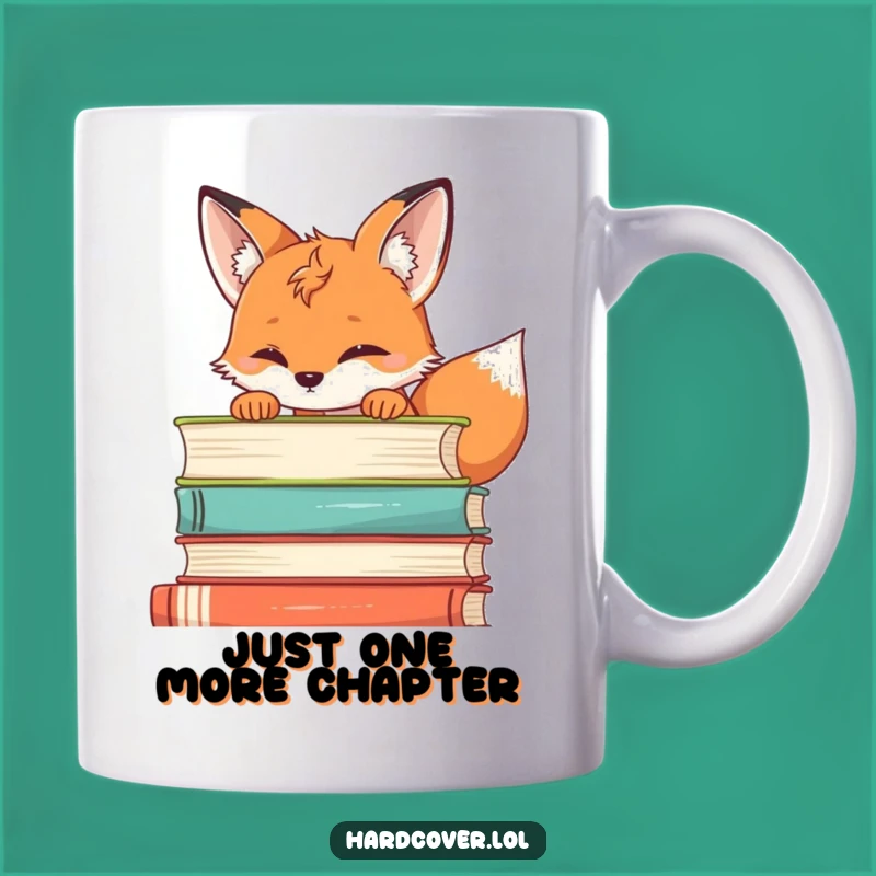 Funny Fox Book Stack Mug - Hilarious Gift for Curious Readers