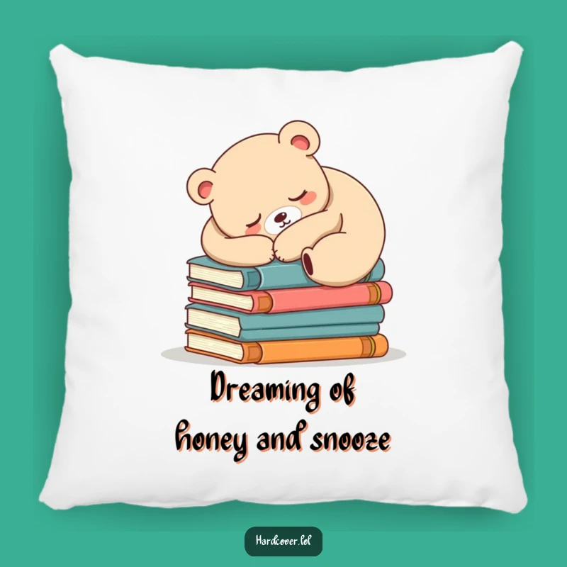 Funny Sleepy Bear Accent Pillow - Cozy Comfort Gift for Readers
