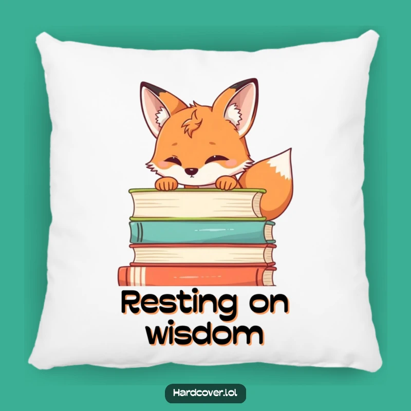Cozy Funny Fox Book Stack Pillow - Comfort for Curious Minds