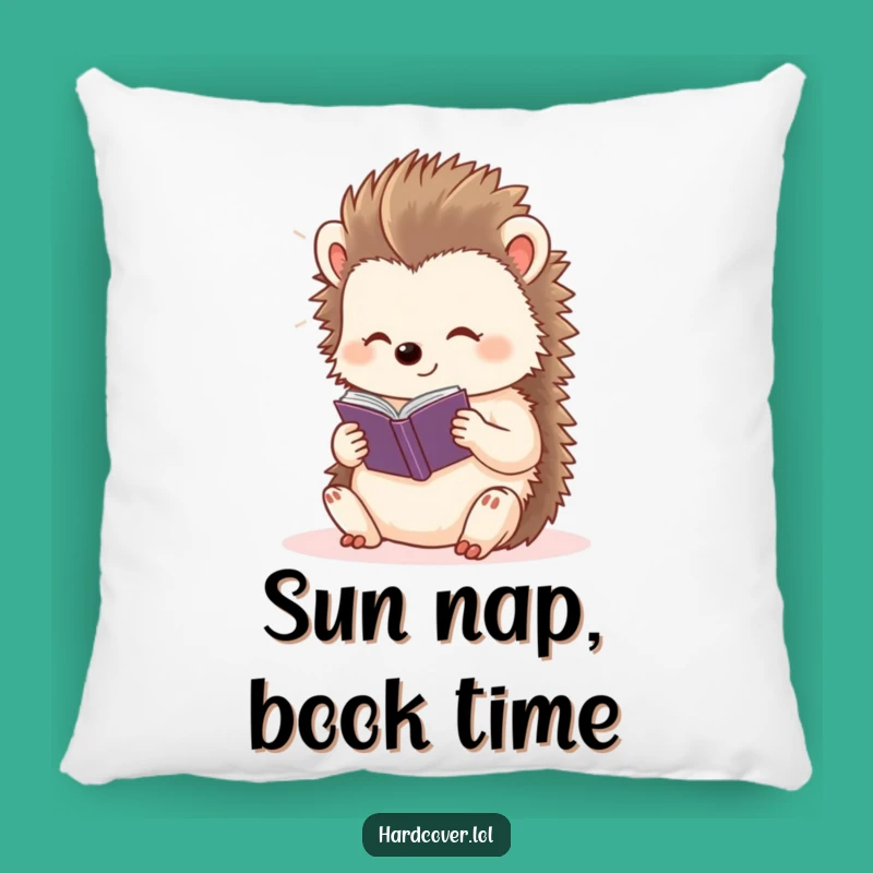 Funny Hedgehog Reading Pillow: Content Character for Cozy Comfort
