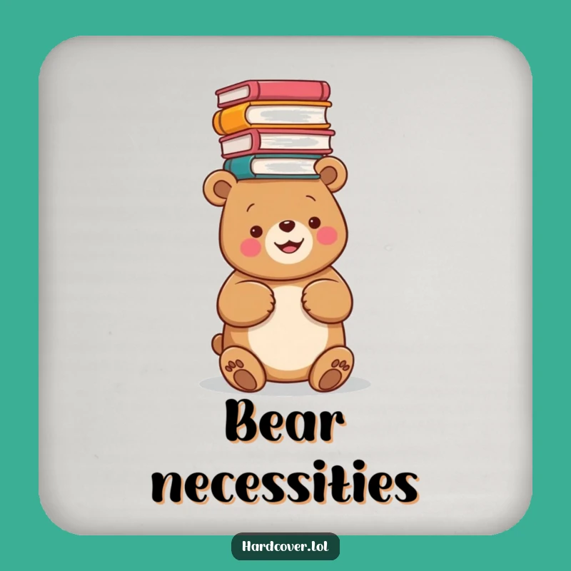 Funny Bear Books Coaster Set: Protect Surfaces with Humorous Literary Art