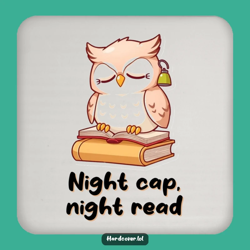 Funny Owl Coaster: Protect Surfaces with Sleepy Reader Character