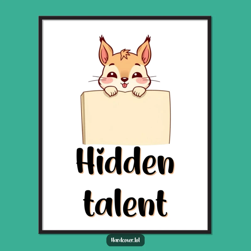 Funny Squirrel Book Poster: Whimsical Wall Art for a Humorous Reading Nook