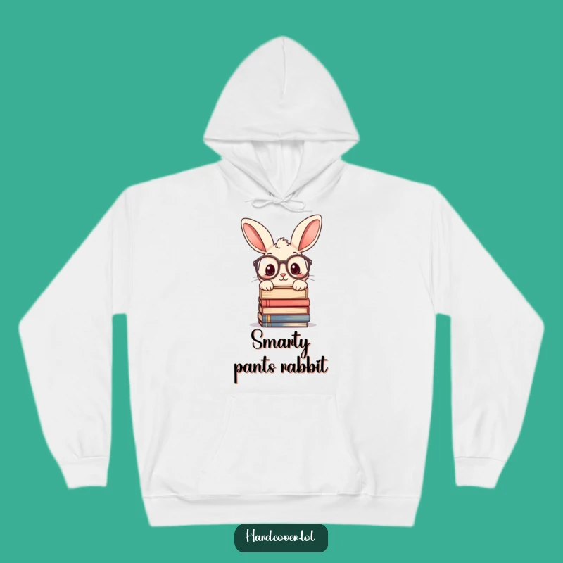 Funny Curious Rabbit Glasses Hoodie - Cozy Bookworm Gift