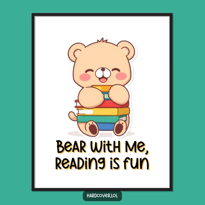 Free Printable Bear Cub Wall Art: Funny Downloadable Decor for Book Lovers!