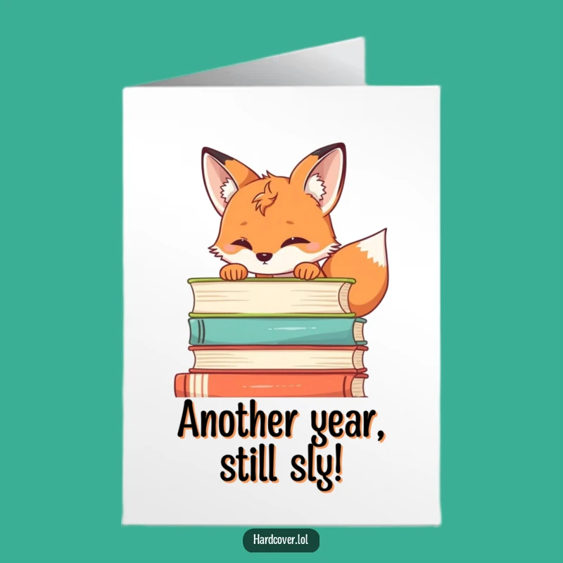 Free Printable Birthday Card: Curious Fox Reader - Clever & Funny Book Gift