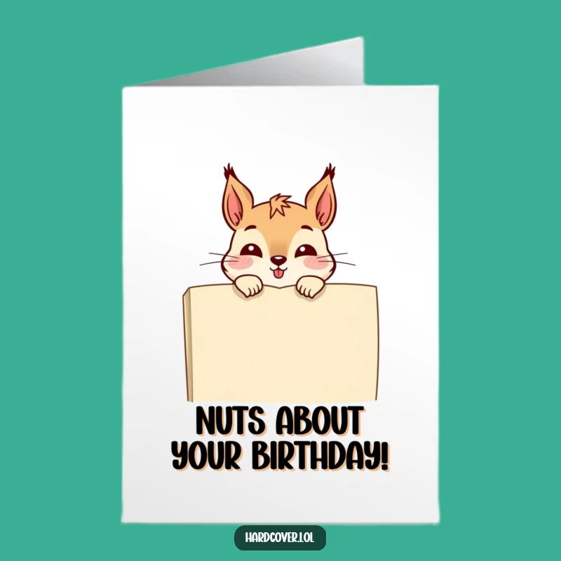 Free Printable Birthday Card: Giggling Squirrel & Book - Funny Downloadable Gift for Readers