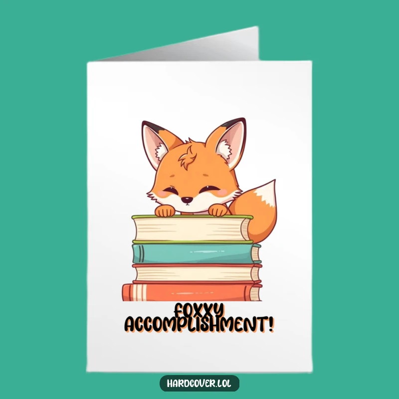 Free Printable Congrats Card: Fox's Bookish Achievement - Clever Success Gift