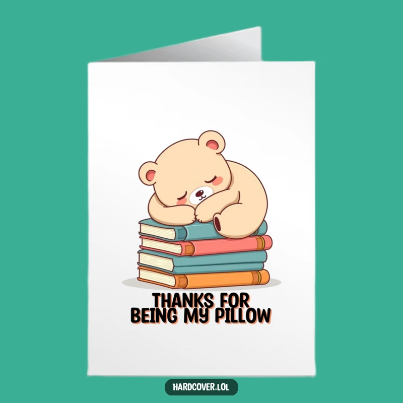Free Printable Sleepy Bear Thank You Card Funny Downloadable Gift for Grateful Book Lovers
