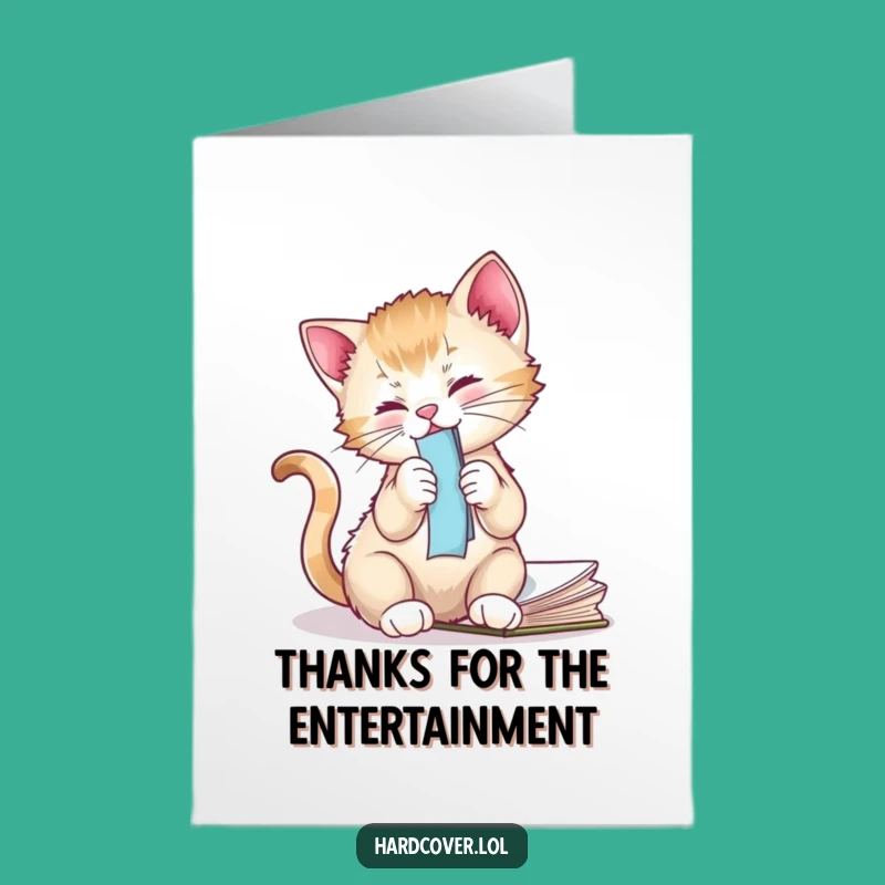 Free Printable Kitten Thank You Card Funny Downloadable Gift for Grateful Cat Lovers