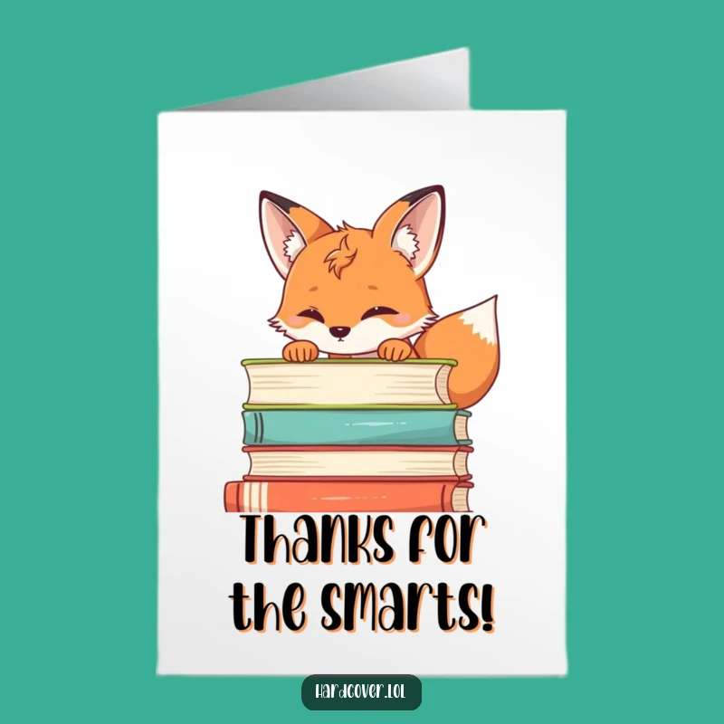 Free Printable Thank You Card: Fox's Bookish Thanks - Witty & Heartfelt Gift
