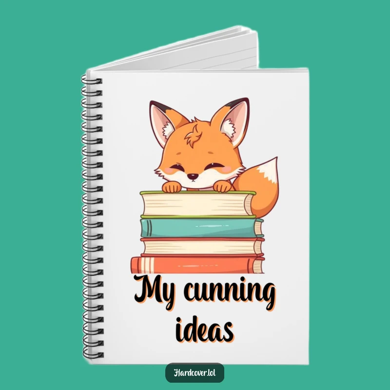 Funny Fox Book Stack Notebook - Jot Down Your Clever Ideas