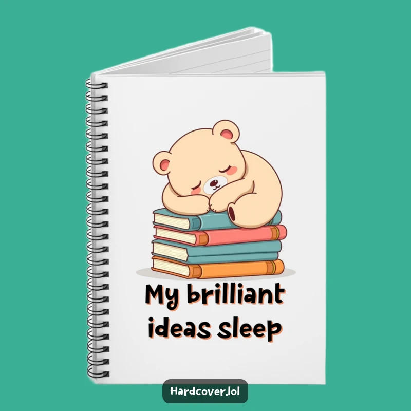 Funny Sleepy Bear Notebook - Cozy Journal Gift for Writers & Readers
