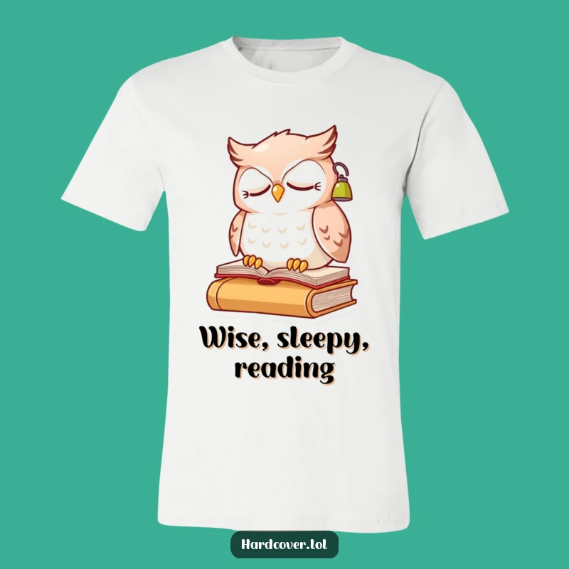 Funny Owl T-Shirt: Sleepy Reader Character with Lamp, Ideal Book Lover Gift