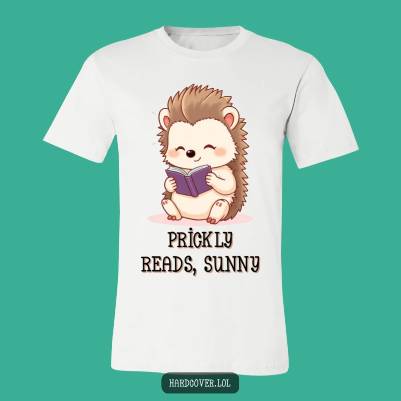Funny Hedgehog T-Shirt: Content Reader Character, Light & Book Gift